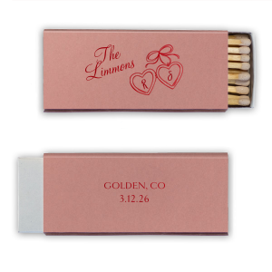 Show your ever-lasting commitment with the Heart Locket Matchbox. Whether you need a memento or souvenir for weddings, engagements or anniversaries, the customizable product comes in your choice of color and style to make your special party event one to remember forever.