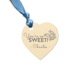 Personalized Poptone Teal/Peacock Rectangle Gift Tag with Matte Mimosa Yellow Foil has a Candy graphic and is good for use in Kid Birthday, Food, Birthday themed parties and can be customized to complement every last detail of your party.