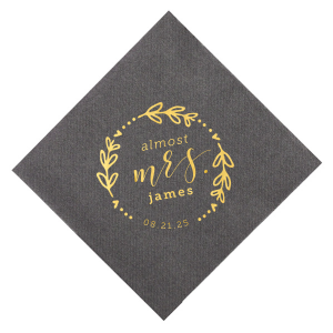 The ever-popular Pastel Pink Linen Like Cocktail Napkin with Satin 18 Kt. Gold Foil has a Date Wreath graphic and is good for use in Frames, Wedding themed parties and will add that special attention to detail that cannot be overlooked.
