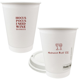 The Hocus Pocus Focus Cup is the ideal custom Halloween party accessory.  Featuring the phrase "hocus pocus I need candy to focus" and a modern and minimal graphic of wine glasses, you can personalize with your name, and the year. This chic Halloween accessory will be a hit at your autumnal events. 