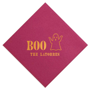 Something wicked this way comes! Make a Ghost Family Napkin branded with your own name. Celebrate your Halloween party in style!