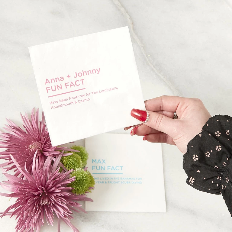 Create a Fun and Useful Wedding Cocktail Napkin Design: Fun Facts!