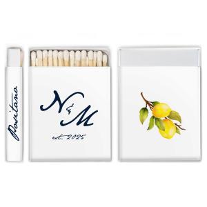 Classic Italian Wedding Lemon Custom Photo Matchbox