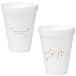 See the stars align with the Written in the Stars Cup. Featuring the astrological signs of Aquarius and Libra as snazzy graphics, this star dazzled cup is well suited for Zodiac themed parties, ensuring everyone's horoscopes is set for a good time.