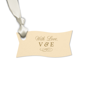 ForYourParty's personalized Stardream Navy Heart Gift Tag with Shiny Sterling Silver Foil Color has a Flourish 12 graphic and will make your guests swoon. Personalize your party's theme today.