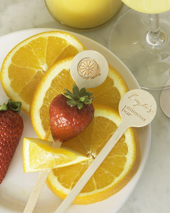 Fruit with Custom Cocktail Stirrers