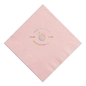 The Dazed And Engaged Bachelorette Disco Ball Napkin is a glitzy and glamorous addition to any bachelorette party. Whether you're hosting a small get-together or a large celebration, this is the perfect way to elevate your party decor and bring some sparkle to the festivities.