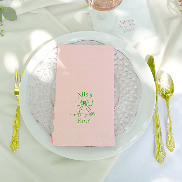 Romantic Bow Bridal Shower Napkin