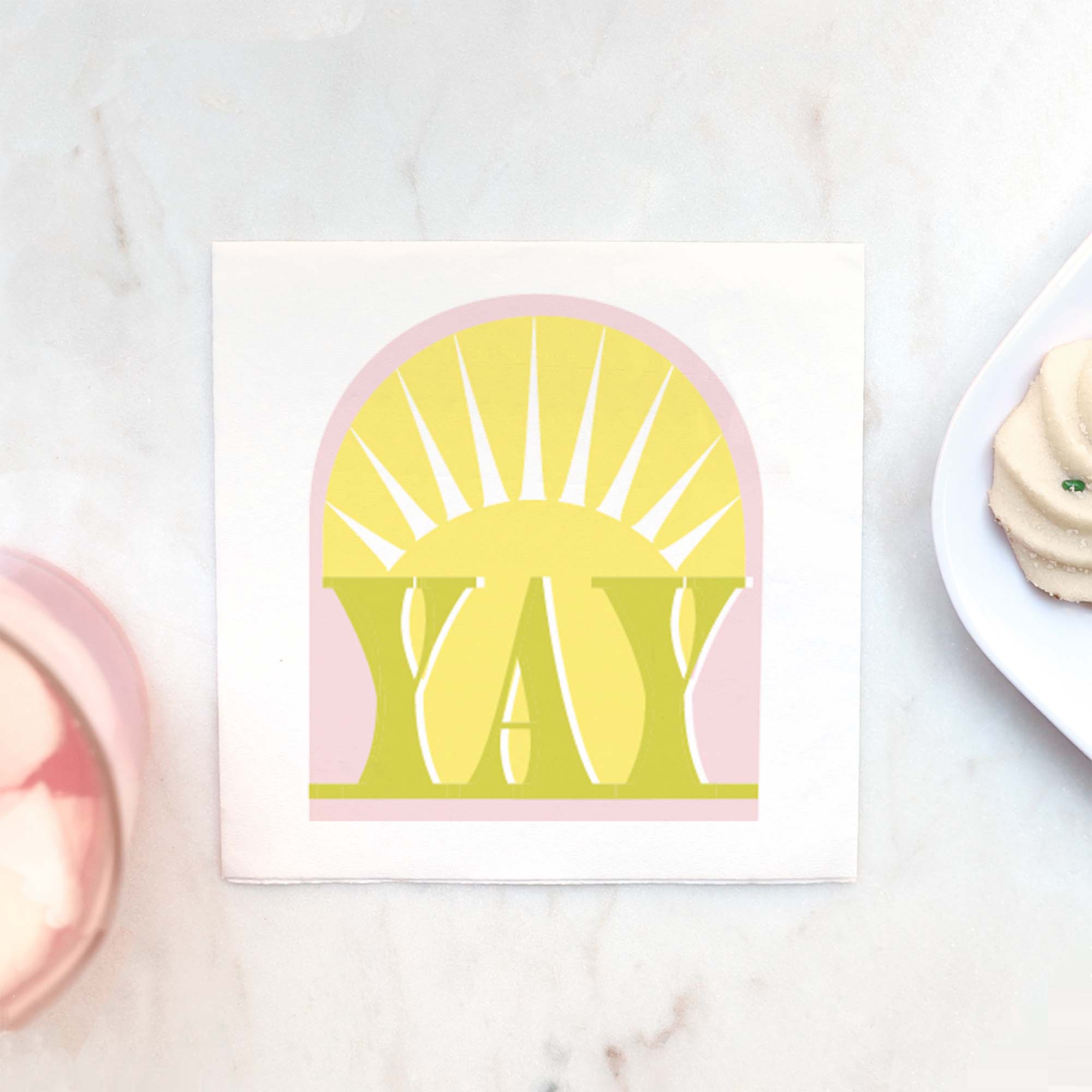 Sunburst Yay cocktail napkin pack