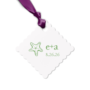 Our beautiful custom Stardream Crystal White Rectangle Gift Tag with Matte Navy Foil has a Starfish graphic and is good for use in Beach/Nautical themed parties and can be personalized to match your party's exact theme and tempo.