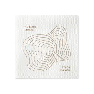 This minimal and modern birthday napkin is perfect for a trendy party haver. Personalize this napkin with your name and the age you are celebrating. 