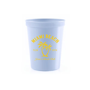 Savor the seaside festivities with the Bachelorette Beach Party Palm Breeze Cup, personalized with the bachelorette's name in a sophisticated script, her party's locale, and the date, all surrounding the sway of a tropical palm tree graphic. A refreshing choice for "The Last Splash" bachelorette celebration.