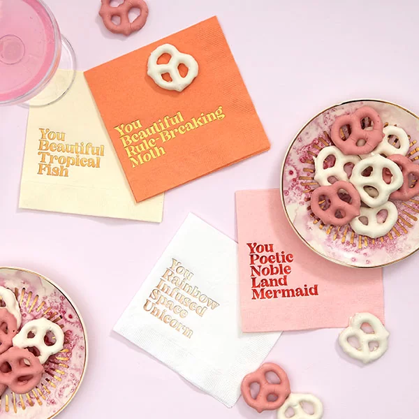 Valentine Compliment quote paper napkins pack