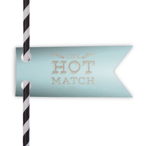 Our personalized Poptone Sky Blue Rectangle Straw Tag with Shiny Sterling Silver Foil Color has a One Hot Match graphic and is good for use in Words themed parties and couldn't be more perfect. It's time to show off your impeccable taste.
