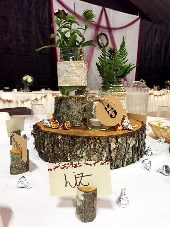 DIY Wood Wedding Centerpieces