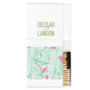 Personalized White Classic Custom Photo Matchbox with Matte Moss Green Ink Digital Print Colors will look fabulous with your unique touch. Your guests will agree!