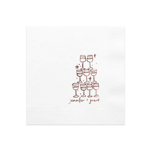 Kitschy Cocktail Hour Pyramid Toast Napkin