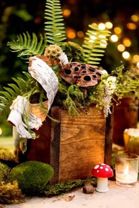 Woodland Natural Plant Wedding Centerpiece 