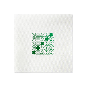 Meet our new napkin with Charm Clover graphics which will look awesome on St.Patrick's Day! Decorate in style - give your guests a nice welcoming greeting! They will love it!