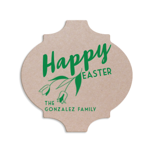 Our custom Eggshell Square Coaster with Matte Leaf Foil has a Tulip Flower graphic and is good for use in Floral and Easter themed parties and will give your party the personalized touch every host desires.