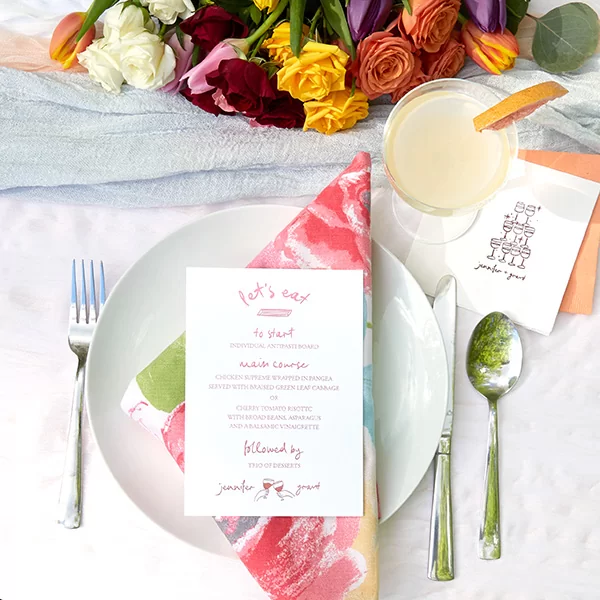 Kitschy Cocktial Hour Whimsical Wedding Menu