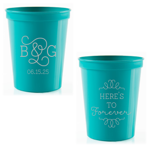 Here's To Forever Swirl Initials Cup
