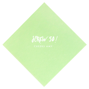 Personalized Watercolor Sea Glass Cocktail Napkin with Matte White Foil will add that special attention to detail that cannot be overlooked.