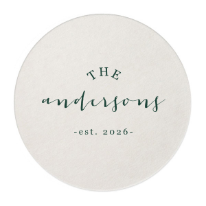 Our beautiful custom Eggshell Square Coaster with Matte Spruce Foil will give your party the personalized touch every host desires.