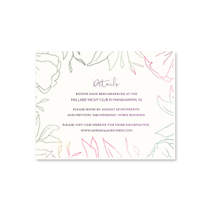 The ever-popular Full Color with Foil Details Card is printed with Full Color Digital Print Design, Shiny Amethyst Imprint Foil and is printed on a 115 lb. Smooth Natural White paper stock and couldn't be more perfect. It's time to show off your impeccable taste.