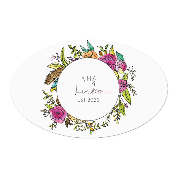Personalized White Small Round Label with Matte Black Ink Digital Print Colors and Matte Blush Ink Digital Print Colors will give your party the personalized touch every host desires.
