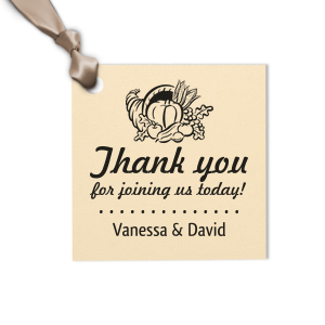 Our custom Natural Sand Square Gift Tag with Shiny Merlot Foil has a Thanksgiving graphic and is good for use in Holiday themed parties and will look fabulous with your unique touch. Your guests will agree!
