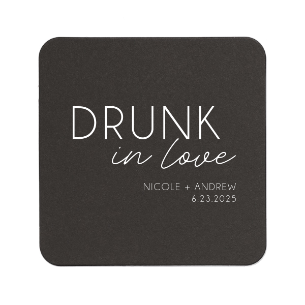 Personalized White Round Coaster with Shiny Fuchsia Foil will impress guests like no other. Make this party unforgettable.