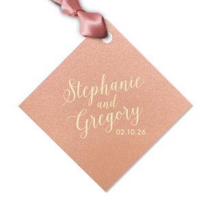 Make your gifts stand out with the Elegant Script Names Gift Tag. This diamond-shaped tag can be customized to complement every last detail of your party.