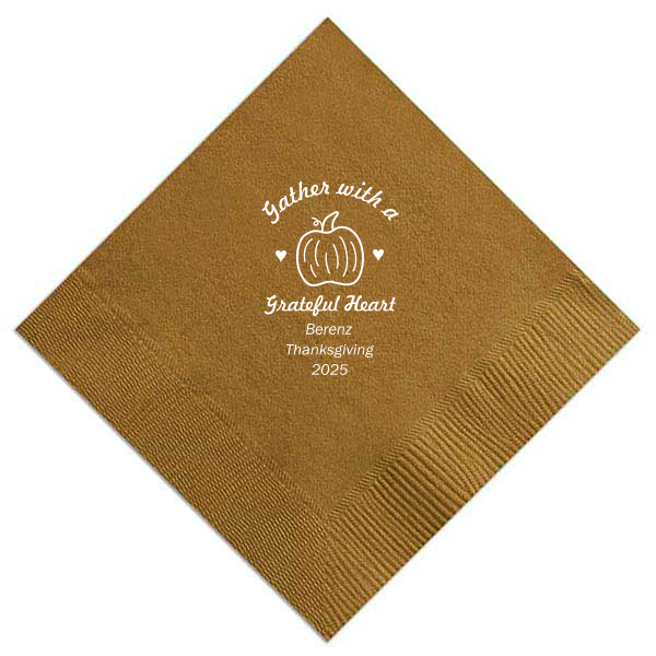 Elegant Thanksgiving Dinner Napkin Custom Personalized 