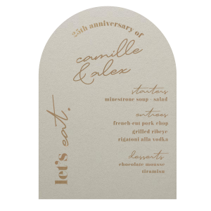 Our new Let's Eat Script Names Arch Menu will impress guests like no other. Make this party unforgettable and let your guests enjoy like never before! 