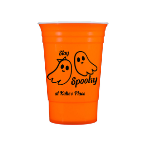 Get groovy this spooky season with the Groovy Halloween Cup. Our custom and cute Halloween decor will add a memorable touch at your Halloween party. Featuring two adorable ghosts, personalize teh design with your own name. 