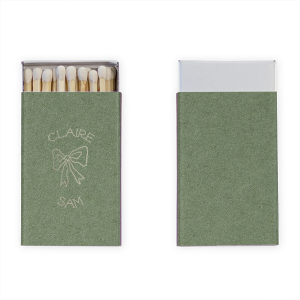 Infuse your wedding with the organic charm of the Handwritten Harmony Bow Matchbook, featuring the couple's name in a naturally elegant serif font. The hand-drawn bow graphic enhances the bespoke feel, making it a perfect fit for your heartfelt celebration.