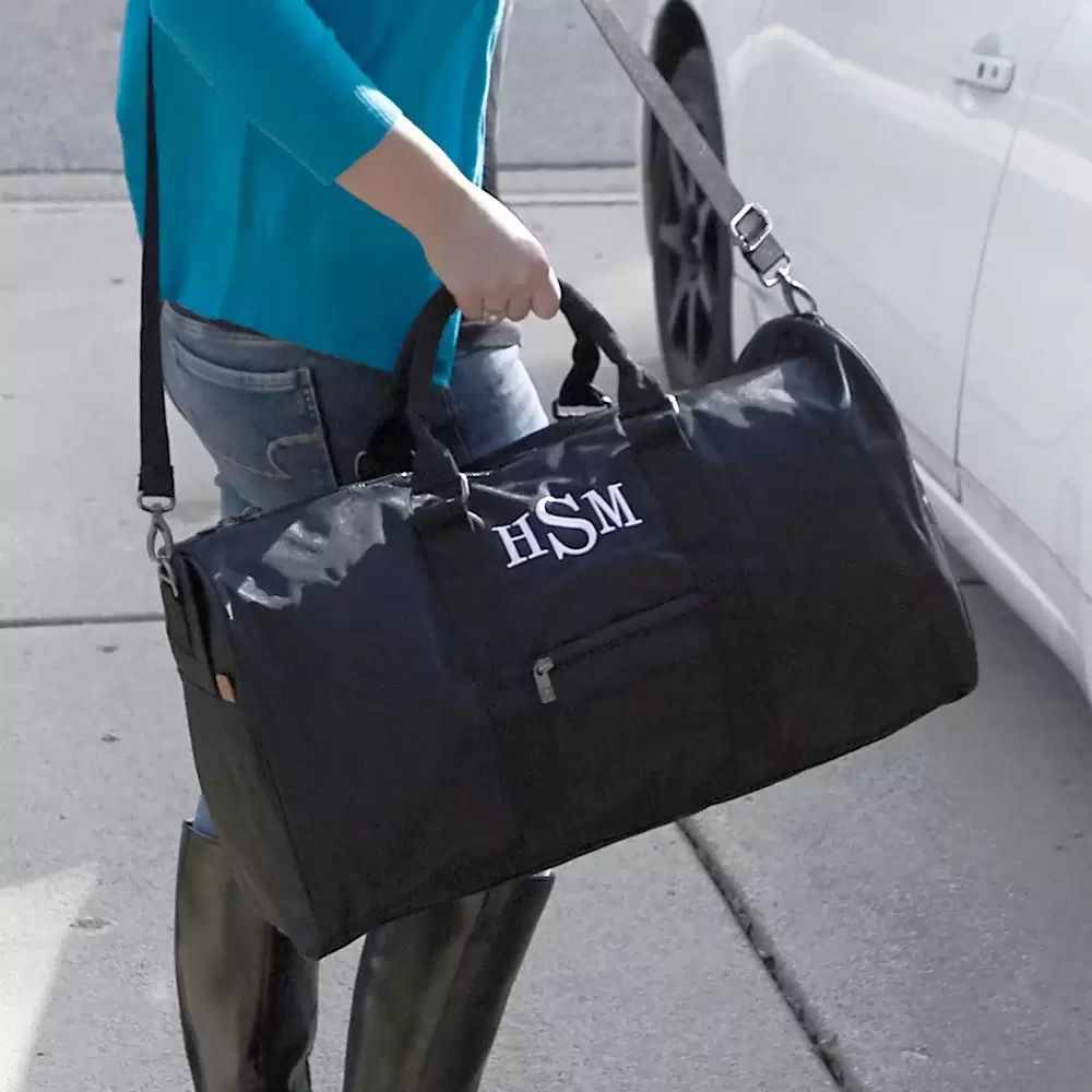 give a monogram duffel bag to your favorite graduate