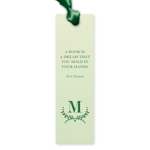Escape into literary dreams with the Branch Monogram Dream Quote Bookmark, where a delicate branch frames your chosen monogram. The inspiring verse whispers along the edge, transforming every read into a held dream, elegantly marked.
