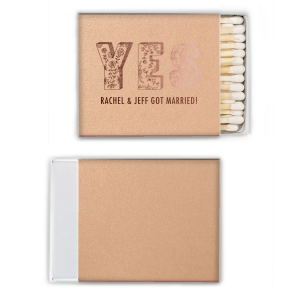 Celebrate with a resounding YES! Bursting with vibrant florals and botanical elements, the Big YES Matchbox exclaims excitement from the rooftops. This bold design is perfect for any occasion that deserves a festive shout out!