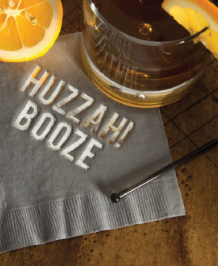 Bourbon Neat with Personalized Cocktail Napkin