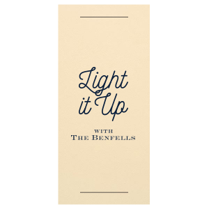 Our custom Natural Ivory Small Sparkler Sleeve with Matte Navy Foil can't be beat. Showcase your style in every detail of your party's theme!