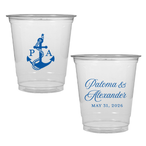 The Sailboat Nautical Nuptial Cup makes a splendid addition to toasting on the coast! Featuring a two-sided design, the anchor graphic makes for great maritime or coastal themed events. Customize the opposing side's text to convey your own heartfelt message! 