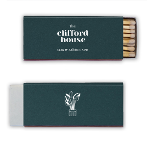 Welcome people into you home and give them a unique gift with these custom matchboxes. Featuring a house plant image, you can personalize this with your location and house name. 