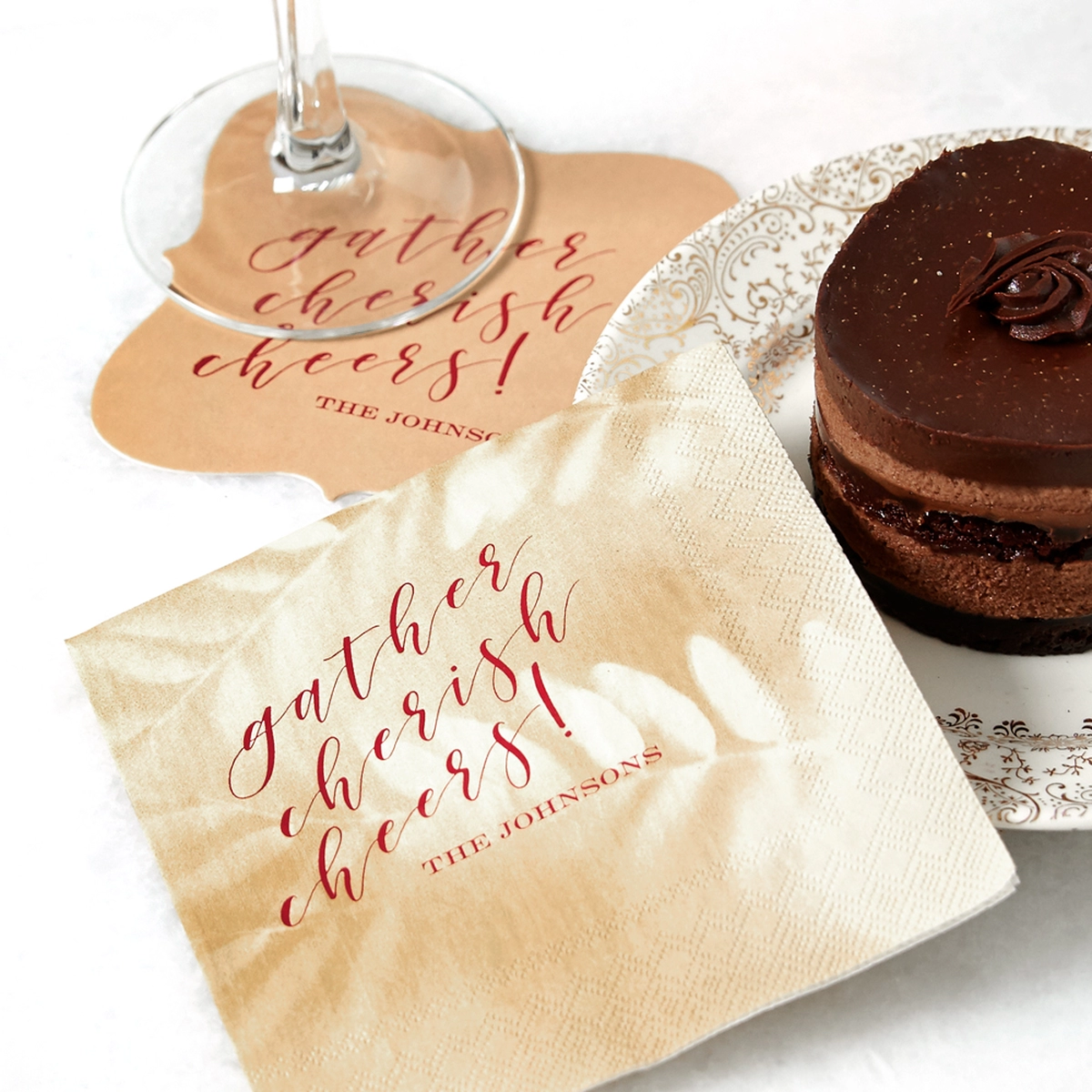 Shop the Wine N Dine Collection Custom Cocktail Napkins and Coasters