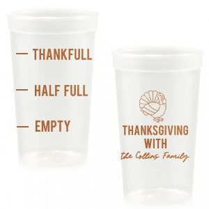 Delight friends and family this holiday season with the Funny Thankful Family Name Cup. The cheeky party cup is perfect for festive functions and home entertainment. Customize the design with personalized text, showcasing your family's name in your choice of one of our many colors!