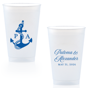 The Sailboat Nautical Nuptial Cup makes a splendid addition to toasting on the coast! Featuring a two-sided design, the anchor graphic makes for great maritime or coastal themed events. Customize the opposing side's text to convey your own heartfelt message! 