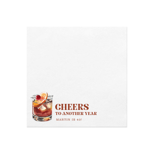 Celebrate your birthday with the Cheers to Another Year Full Color Napkin. The classy design is perfect for elegant at home entertainment, being both highly fashionable and functional. Customize the design with your choice of text to create a personalized product that's one of a kind.