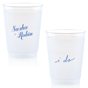Custom Engagement Party Cups, Personalized Clear Plastic Cups