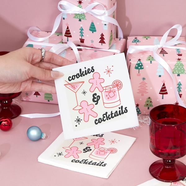 Cookies and Cocktail holiday napkins